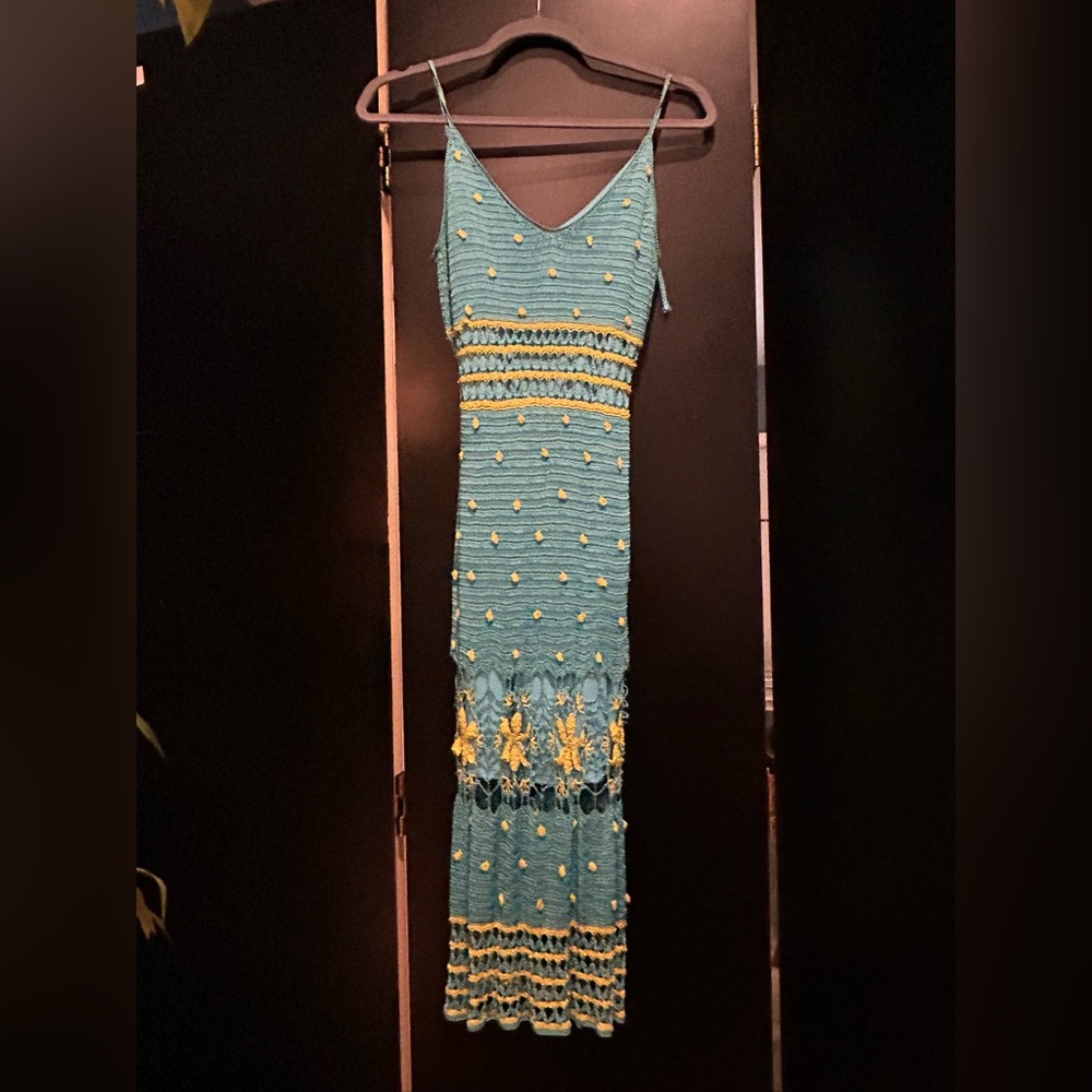 Sue Wong knit dress late 90’s. Worn only once in 1999. Straps can be lengthened